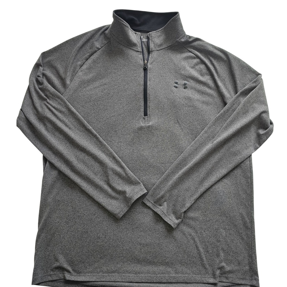 Under Armour Long Sleeve 1/4 zip Shirt  Gray, Xl Loose